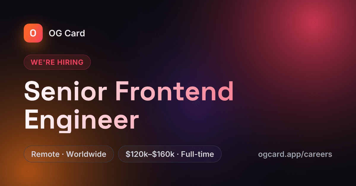 We're Hiring template