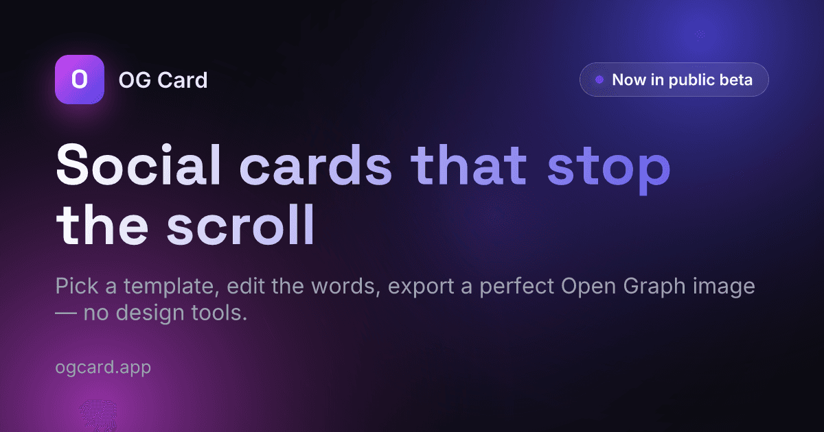 A social card designed in the studio